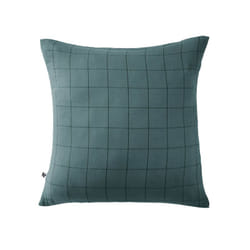 Ourea motif - Taie d'Oreiller 60x60cm Gaze de Coton Canard à Grands Carreaux - Bleu