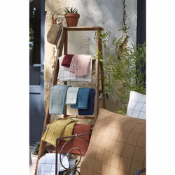 Ourea motif - Taie d'Oreiller 60x60cm Gaze de Coton Guimauve à Grands Carreaux - Rose