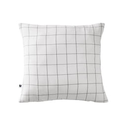 Ourea motif - Taie d'Oreiller 60x60cm Gaze de Coton Chantilly à Grands Carreaux - Blanc