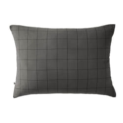Ourea motif - Taie d'Oreiller 50x70cm Gaze de Coton Granit à Grands Carreaux - Gris