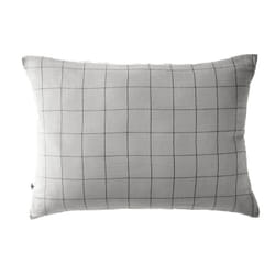 Ourea motif - Taie d'Oreiller 50x70cm Gaze de Coton Nuage à Grands Carreaux - Gris
