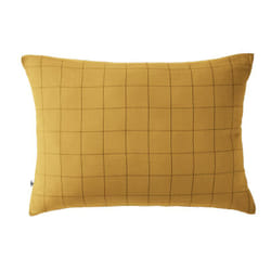OUREA MOTIF - Taie d'Oreiller 50x70cm Gaze de Coton Safran à Grands Carreaux