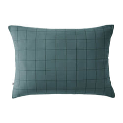 Ourea motif - Taie d'Oreiller 50x70cm Gaze de Coton Canard à Grands Carreaux - Bleu