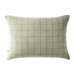 Ourea motif - Taie d'Oreiller 50x70cm Gaze de Coton Vert d'Eau à Grands Carreaux - Vert