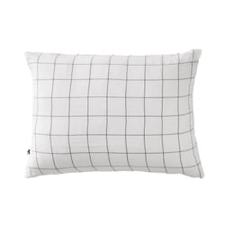 Ourea motif - Taie d'Oreiller 50x70cm Gaze de Coton Chantilly à Grands Carreaux - Blanc