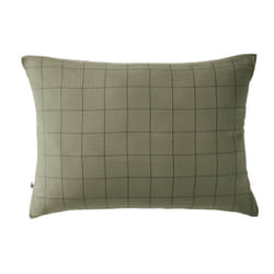 Ourea motif - Taie d'Oreiller 50x70cm Gaze de Coton Romarin à Grands Carreaux - Vert