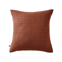 Ourea motif - Taie d'Oreiller 60x60cm Gaze de Coton Terracotta à Petits Carreaux - Terracotta