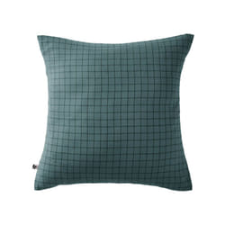 Ourea motif - Taie d'Oreiller 60x60cm Gaze de Coton Canard à Petits Carreaux - Bleu