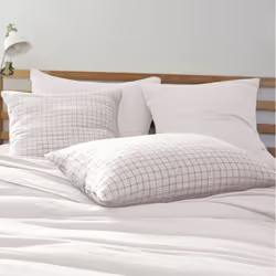 OUREA MOTIF - Taie d'Oreiller 60x60cm Gaze de Coton Chantilly à Petits Carreaux