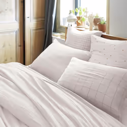 OUREA MOTIF - Taie d'Oreiller 60x60cm Gaze de Coton Chantilly à Petits Carreaux