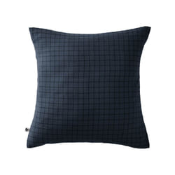 Ourea motif - Taie d'Oreiller 60x60cm Gaze de Coton Minuit à Petits Carreaux - Bleu