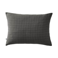 Ourea motif - Taie d'Oreiller 50x70cm Gaze de Coton Granit à Petits Carreaux - Gris