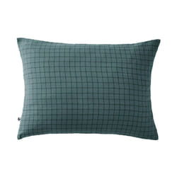 Ourea motif - Taie d'Oreiller 50x70cm Gaze de Coton Canard à Petits Carreaux - Bleu