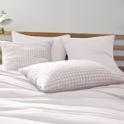OUREA MOTIF - Taie d'Oreiller 50x70cm Gaze de Coton Chantilly à Petits Carreaux