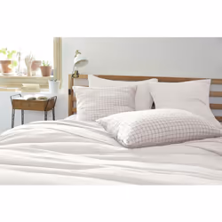 OUREA MOTIF - Taie d'Oreiller 50x70cm Gaze de Coton Chantilly à Petits Carreaux