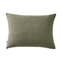 Ourea motif - Taie d'Oreiller 50x70cm Gaze de Coton Romarin à Petits Carreaux - Vert