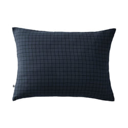 Ourea motif - Taie d'Oreiller 50x70cm Gaze de Coton Minuit à Petits Carreaux - Bleu