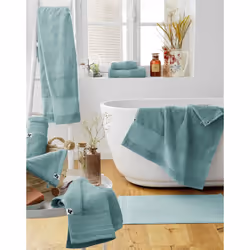 Emma - Lot de 2 Gants 15x21cm en Coton Bio Coloris Bleu Glacier - Bleu