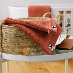 Emma - Lot de 2 Gants 15x21cm en Coton Bio Coloris Terracotta - Terracotta