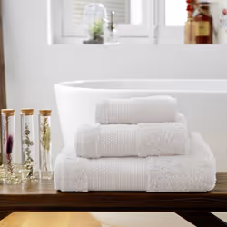 Altobuy - emma - Serviette Invité 30x50cm en Coton Bio Coloris Chantilly - Blanc - Vue supplémentaire 6