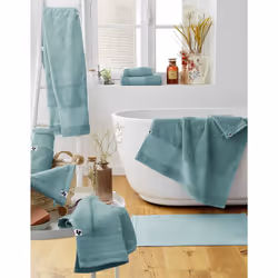 Altobuy 3663738070928 serviette de bain Coton Bleu