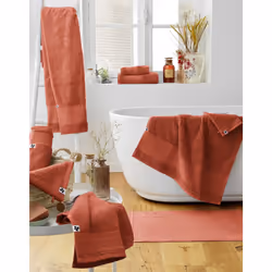 EMMA - Serviette de Toilette 50x90cm en Coton Bio Coloris Terracotta