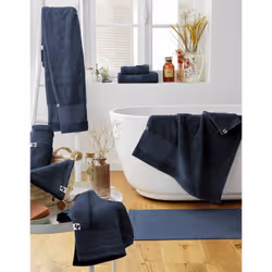 Emma - Serviette de Bain 90x150cm en Coton Bio Coloris Minuit