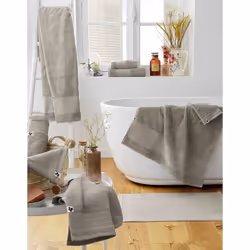 Emma - Tapis de Bain 50x70cm en Coton Bio Coloris Argile - Taupe