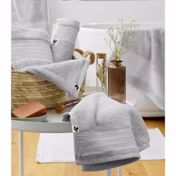 Emma - Tapis de Bain 50x70cm en Coton Bio Coloris Nuage - Gris