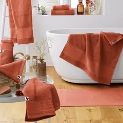 EMMA - Tapis de Bain 50x70cm en Coton Bio Coloris Terracotta