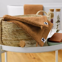 EMMA - Lot de 2 Gants 15x21cm en Coton Bio Coloris Camel