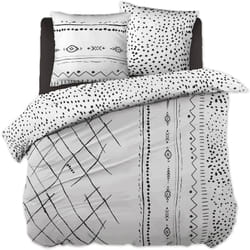 KEDAH - Parure de Lit Coton Motifs Ethniques Housse de Couette 240x220cm + 2 Taies d'Oreiller