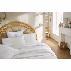 POLA - Taie d'Oreiller 50x70cm Coton Coloris Coco avec Détails Ajourés