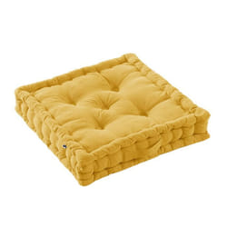 SOPHIE - Coussin de Sol 50x50cm Coton Coloris Safran