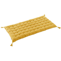 SOPHIE - Matelas de Sol avec pompons 60x120cm Coton Coloris Safran