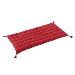 SOPHIE - Matelas de Sol avec pompons 60x120cm Coton Coloris Cerise