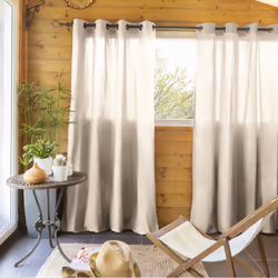 SOPHIE - Rideau 140x260cm Coton Coloris Grège Œillets Inox