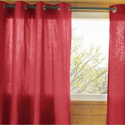 Altobuy - sophie - Rideau 140x260cm Coton Coloris Cerise Œillets Inox - Rouge