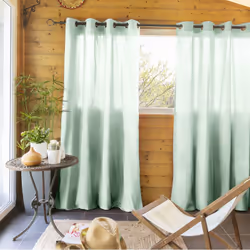 Altobuy - sophie - Rideau 140x260cm Coton Coloris Menthe Œillets Inox - Vert
