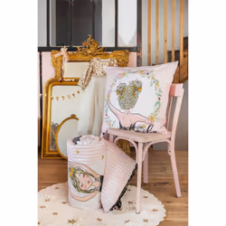 Ballet - Parure de Lit Coton Motif Danseuse Housse de Couette 200x200cm + 2 Taies d'Oreiller - Rose
