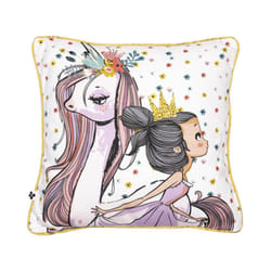 Altobuy - philias - Coussin Déhoussable 40x40cm Coton Motif Licorne - Blanc
