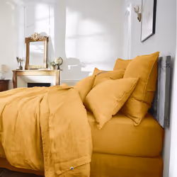 Altobuy 3663738073264 housse de couette Jaune Lin 260 x 240 cm - Vue supplémentaire 4