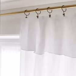 MARGAUX - Rideau Ajustable 140x270cm Lin Lavé Craie + 8 Anneaux Pince