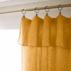 Altobuy - margaux - Rideau Ajustable 140x270cm Lin Lavé Miel + 8 Anneaux Pince - Jaune