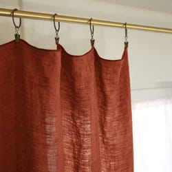 Altobuy - margaux - Rideau Ajustable 140x270cm Lin Lavé Paprika + 8 Anneaux Pince
