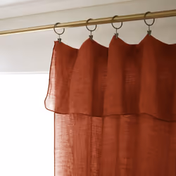 Altobuy - margaux - Rideau Ajustable 140x270cm Lin Lavé Paprika + 8 Anneaux Pince