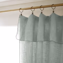 Margaux - Rideau Ajustable 140x270cm Lin Lavé Eucalyptus + 8 Anneaux Pince - Gris
