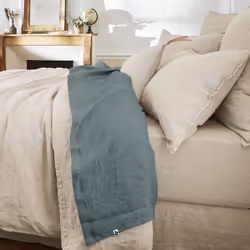 Altobuy 3663738073790, Drap de lit, Lin, 270 x 300 cm, Bleu, Inde, 340 mm
