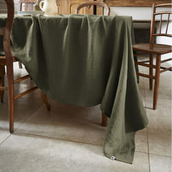 MARGAUX - Nappe Rectangulaire 170x350cm Lin Lavé Coloris Thym