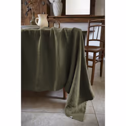 MARGAUX - Nappe Rectangulaire 170x350cm Lin Lavé Coloris Thym